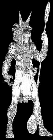 The Anubis guard from the movie Stargate.&nbsp; The original is about 12 inches tall and has an incredible amount of detail, which is more of a compliment to the designers of the costume for the movie.