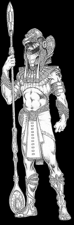 The Horus guard from the movie Stargate.&nbsp; The original is about 12 inches tall and has an incredible amount of detail, which is more of a compliment to the designers of the costume for the movie.