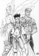 Some fantasy characters of my own design.&nbsp; While I was drawing them, I came up with a complete backstory for them.
