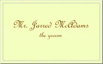Mr. Jarred McAdams, the groom