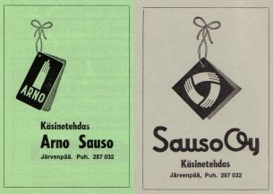 Sauson k�sinetehtaan mainos