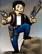 This is what I look like, except I wear glasses. And I don't own any laser guns. Yet.