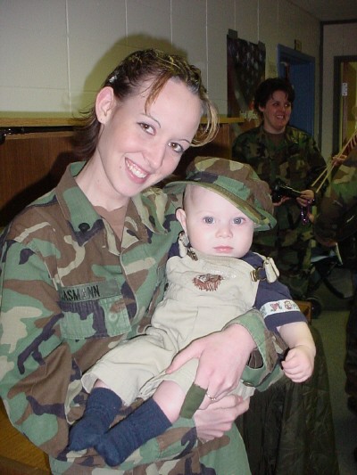 My Godson Isaiah and me before my deployment March 2003