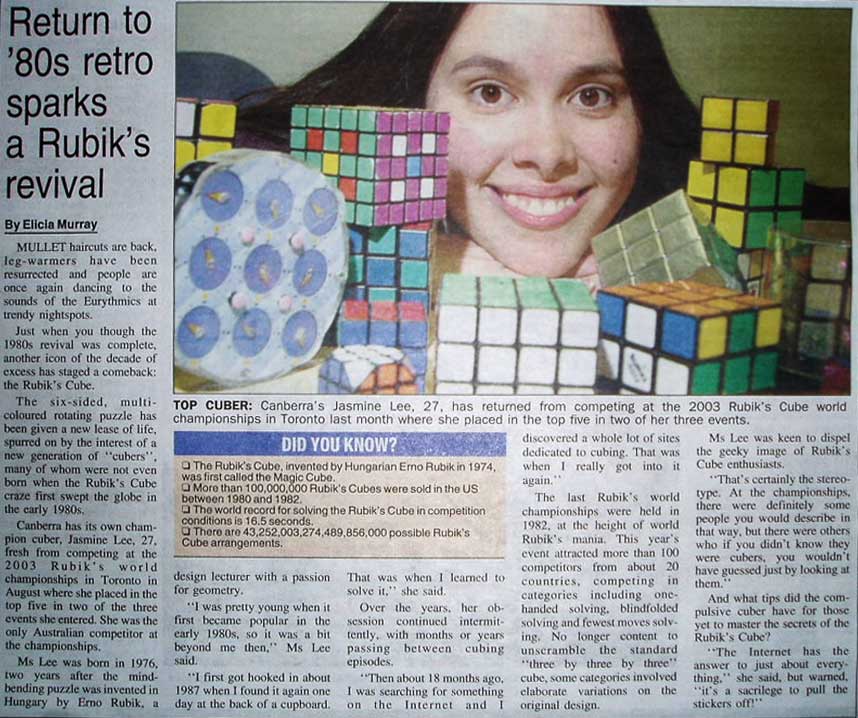 News article about me from The Canberra Times