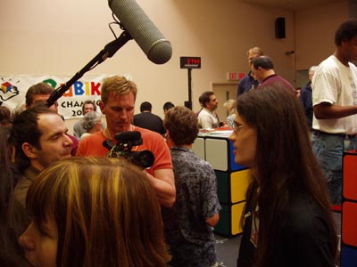 Lars Vandenbergh being interviewed by documentary-maker Richard