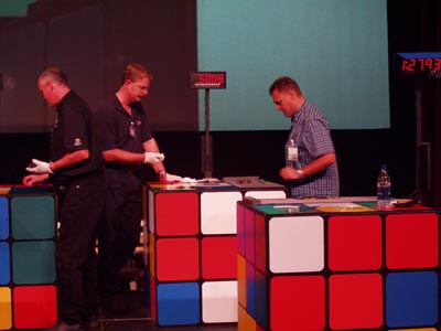 Rob van Bruchem competing in the Rubik's Clock event
