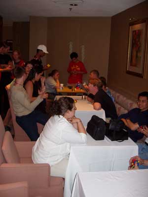 Getting to know each other at the pre-competition gathering