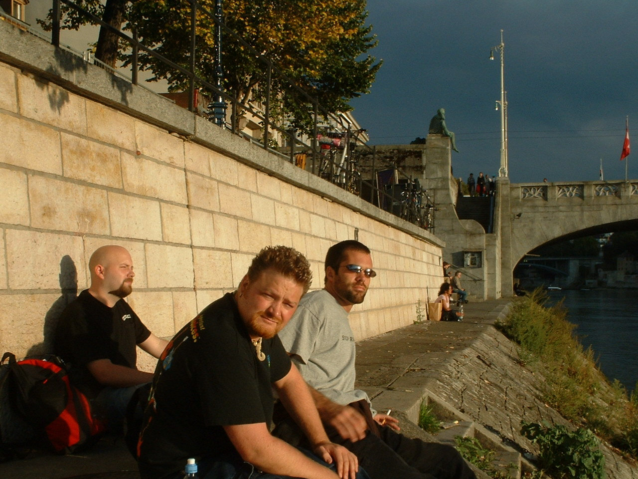The boys chilling out by the Rhein River...