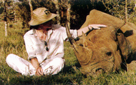 'Everyone was tentative about touching the black rhino till we realized he's OK with it'