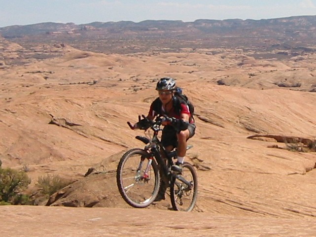 Mountain Biking on Slickrock Trail in Moab, Utah