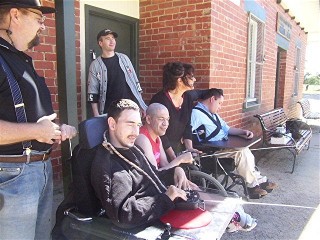 A shady viewing/control area