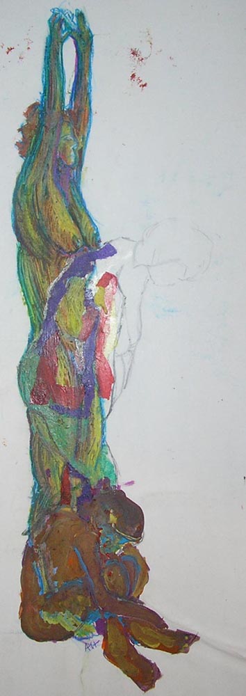 3 Poses. mixed media. A Harwood