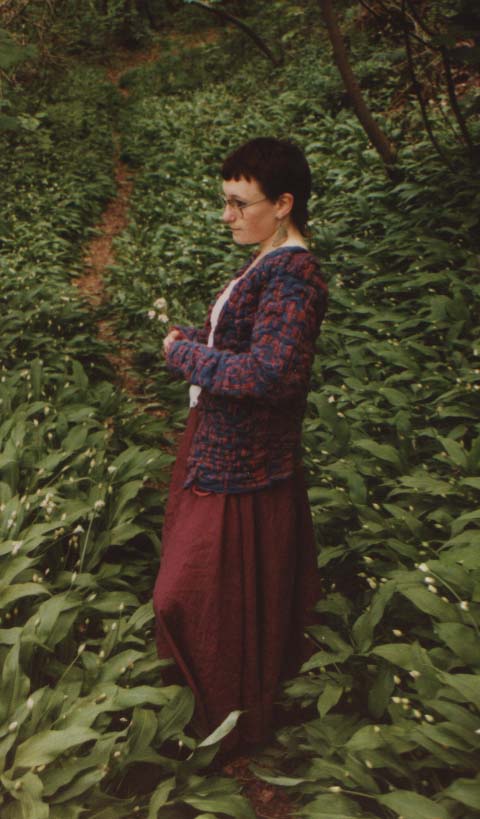 poem knitted into the cardigan then distorted!