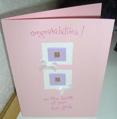 birth announcement for twins/girl