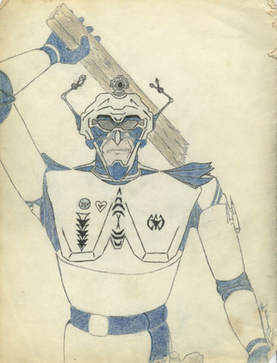 Yes, that high tech soldier man is about to bash someone with a 2x4