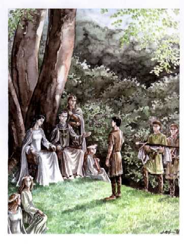 T�rin pide a Thingol y Melian permiso para irse