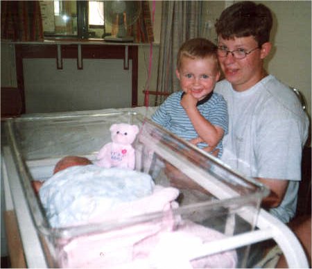 jason and james with 1day old jade