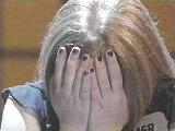 She's in tears...