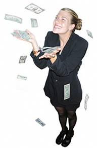 woman money rich cash dollar bills hundred ten twenty one 1 20 dolla bling bling cash funds financial aid grants college welfare well fare toll