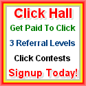 ClickHall:
Min Payout: US$50
Paid Email and Daily Clicks section
Referrals 3 levels deep 10%, 5%, 5%