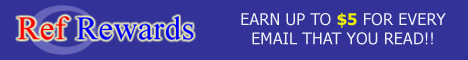 RefRewards:
Min Payout: US$15
$0.03 to $0.10 for reading and responding to email
Bonus $5 to 1 responding member each mailing
$0.01 for email read by referrals 3 levels deep
Or 10% of other methods earned by referrals 3 levels deep
7.5% commission on purchaces made by advertisers referred by you
Also have a points for email and points for portal page
Offers Gold Status