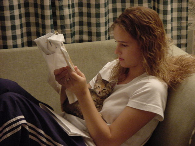 Mommy with Taz the kitty