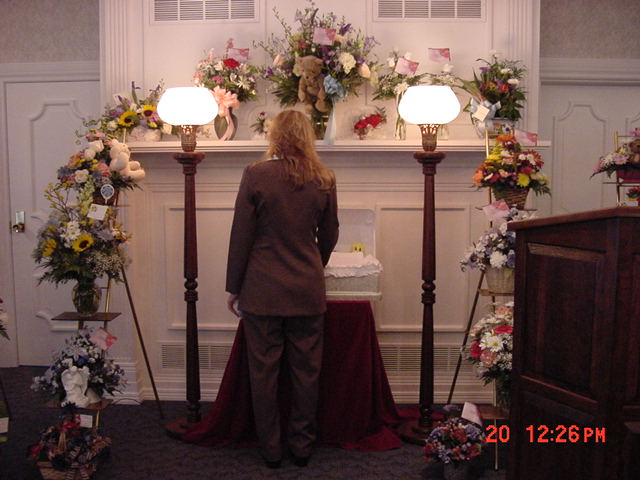 Mommy with Jayden at funeral