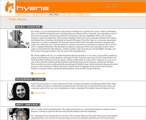 Hyena Films Web Site