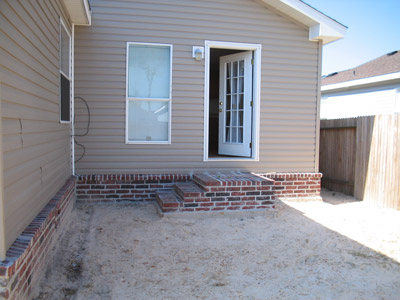 View of the future patio area