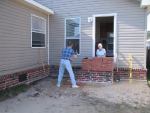 Dad gets started on the patio