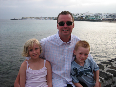 Paul with Abigail and Harrison, July 2006