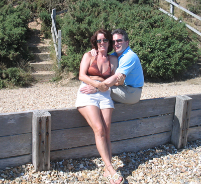 Eric and I on the beach at Lepe, July 2006