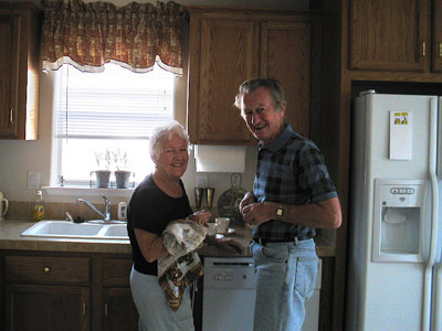 Mum and dad in the kitchen