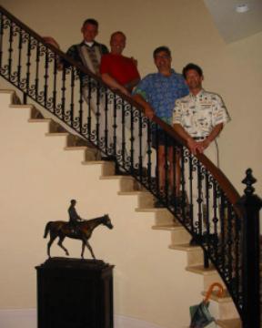 POSING ON THE STAIRS BEFORE DINNER
