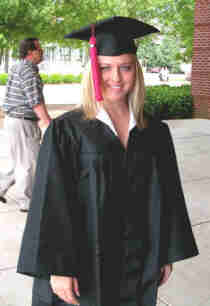 Melinda is about to enter the auditorium to receive her 