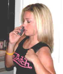 Melinda receiving more congratualatory phone calls after her graduation.