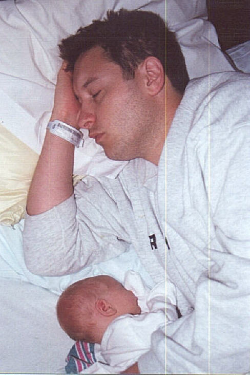 Catching some Zzzz's with daddy