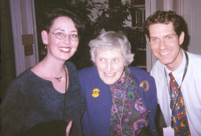 Anna and I pose with Washington University's former Library Dean.