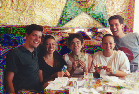 Christian, Molly, Fran, Kristine and I gorge ourselves on food.