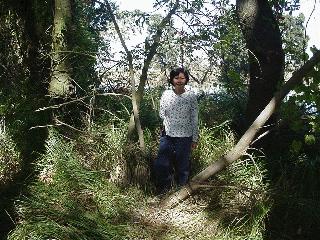Aciu next to the cache.