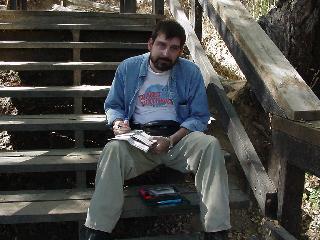 John logging the find.
