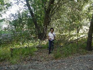 Aciu in front of the cache.