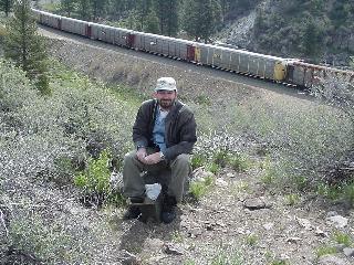 John logging the cache.