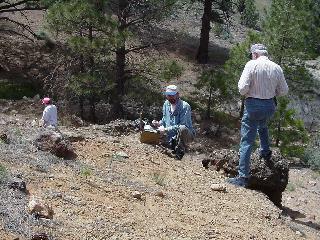 John logging the find.