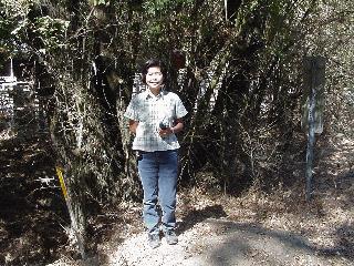 Aciu in front of the cache.