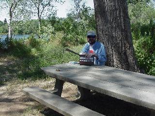 John logging the find.