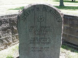 Tombstone of Sheriff Joseph McKinney