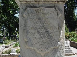 Close-up of the tombstone