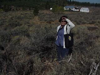Aciu beside the cache.
