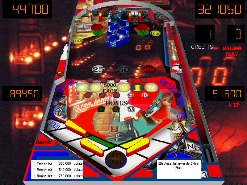 JB Wiz pinball playfield